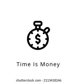 el tiempo es el icono del dinero en el vector. Logotipo