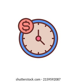 Time Is Money icon in vector. Logotype