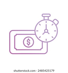time is money icon with white background vector stock illustration