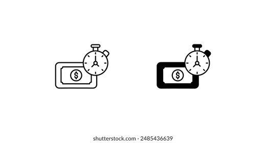 time is money icon with white background vector stock illustration