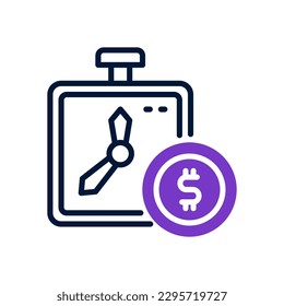 time is money icon for your website, mobile, presentation, and logo design.