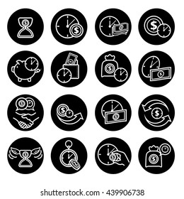 Time and Money icons set