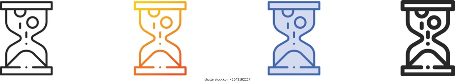 Zeit ist Geld-Symbol.Dünn linear, Farbverlauf, blauer Strich und fett Stildesign einzeln auf weißem Hintergrund