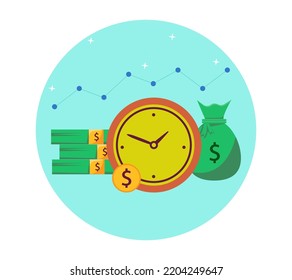 time is money illustration, business or finance asset design