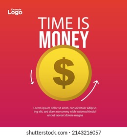 El tiempo es el vector de la ilustración del dinero