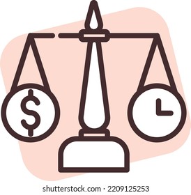 El tiempo es dinero, ilustración, vector sobre fondo blanco.