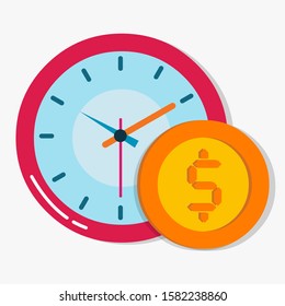 time is money isolated  icon vector illustration