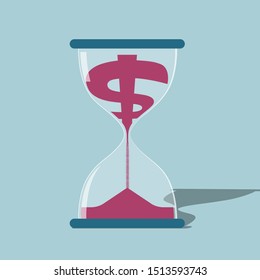 Time is money. Isolated on blue background.