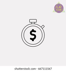 time is money line icon