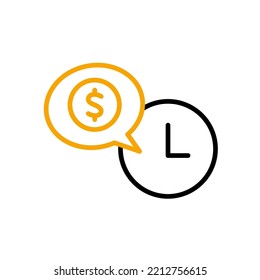 time is money line icon. Simple element illustration. time is money concept outline symbol design.