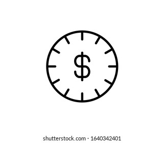 Time money line icon. Vector symbol in trendy flat style on white background. money time sing for design.