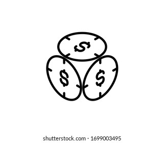 Time money line icon. Vector symbol in trendy flat style on white background. money time sing for design.