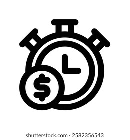 time is money line icon. vector icon for your website, mobile, presentation, and logo design.