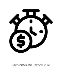 time is money line icon. vector icon for your website, mobile, presentation, and logo design.