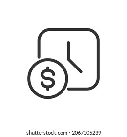 Time is money line icon. Web symbol for web and apps. Sign design in outline style. Time is money stroke object.