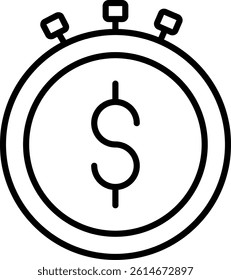 Time Is Money Line Vector Icon Design