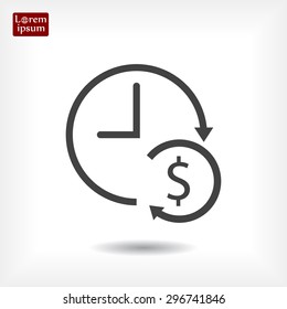 Time is money, line vector icon