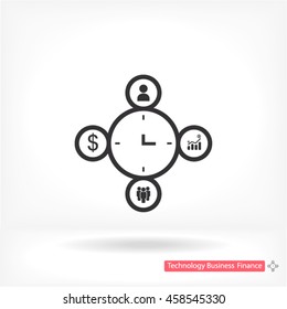 time is money . line vector icon