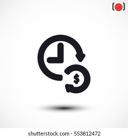 time is money . line vector icon