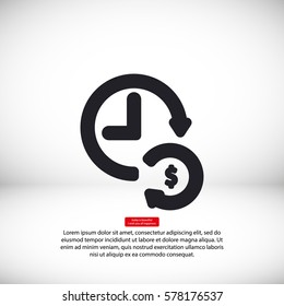 time is money . line vector icon