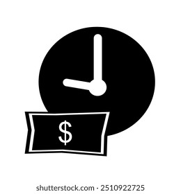 Time Is Money Logo Vector Black White and Transparent Background Symbol