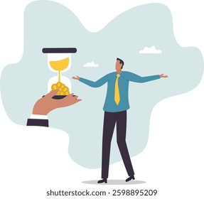 Time is money, long term investment to gain profit earning, interest rate return from savings, salary growth or wage increase.character for design