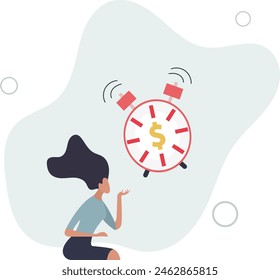 Time for money, making profit from investment, promotion alert for bargain deal.flat vector illustration.