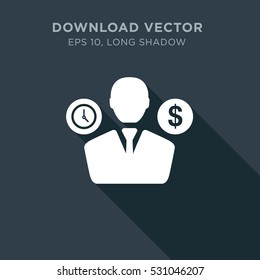 Time and money management icon vector