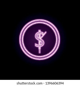 time is money neon icon. Elements of bank set. Simple icon for websites, web design, mobile app, info graphics