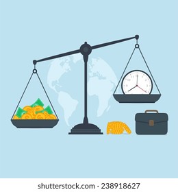 Time And Money On Scales, Business Success