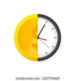 El tiempo es dinero en balanzas icono. Dinero y tiempo a escala