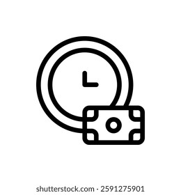 Time is Money Outline Icon. Time is Money Icon