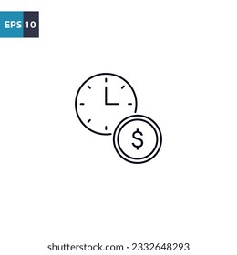 Icono de esquema de dinero Ilustración del vector