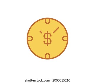 El tiempo es el icono de la línea de prima de dinero.