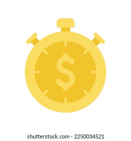 Zeit ist Geld. Schneller und einfacher Kredit. Rechtzeitige Zahlung. Wandeln Sie Zeit in Geld um. Hör auf, ein Uhrenzeichen zu sehen! Vektorgrafik.