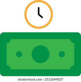 Time Is Money Schedule Icon Vector Flat Illustration