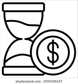 Time Is Money Simple Icon Vector Illustration Concept