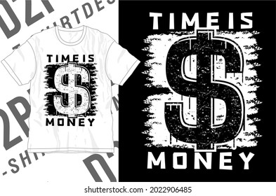 time is money slogan t shirt design graphic vector 