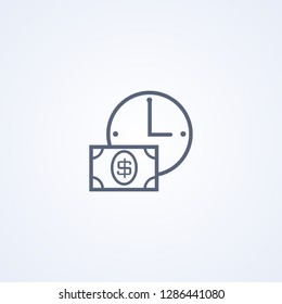 Time is money, vector best gray line icon on white background, EPS 10