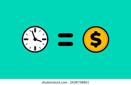 
Time is money vector design illustration. Very suitable for business, enterprise, motivational, financial and other content.