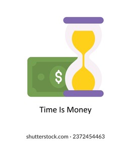 Time Is Money vector Flat Icon Design illustration. Symbol on White background EPS 10 File 