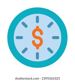 El Tiempo Es Un Icono Plano Vector De Dinero Para Uso Personal Y Comercial.
