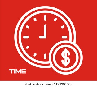 TIME MONEY VECTOR ICON 