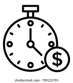 Time Is Money Vector Icon