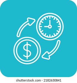 El tiempo es el icono del vector del dinero. Se puede usar para imprimir, móviles y aplicaciones web.