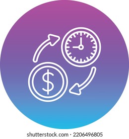 El tiempo es el icono del vector del dinero. Se puede usar para imprimir, móviles y aplicaciones web.