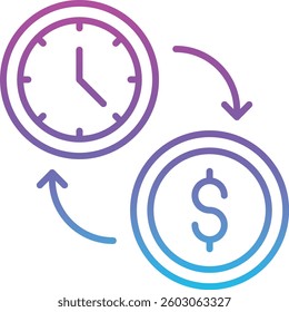 Time Is Money vector icon. Can be used for printing, mobile and web applications.