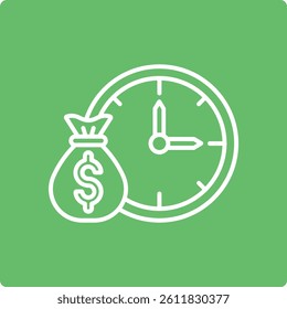 Time Is Money vector icon. Can be used for printing, mobile and web applications.