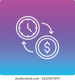 El tiempo es el icono del Vector de dinero. Se puede utilizar para aplicaciones de impresión, móviles y de Web.
