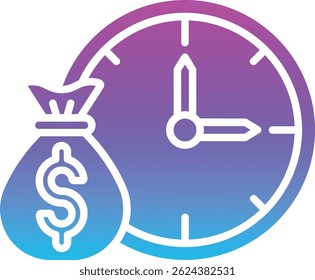 El tiempo es el icono del Vector de dinero. Se puede utilizar para aplicaciones de impresión, móviles y de Web.